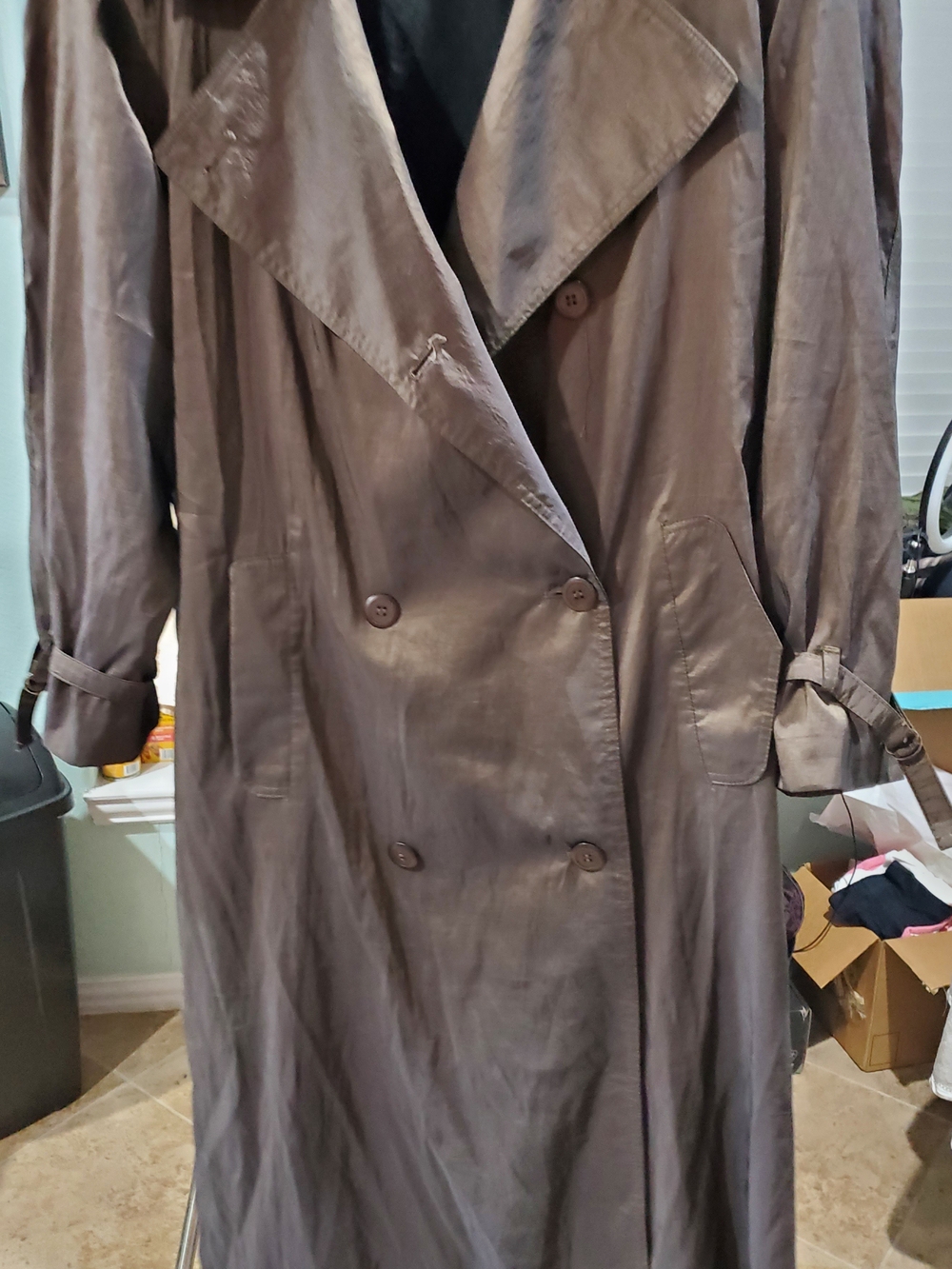 Oliver B Vintage Women's Double-Breasted Trench Coat - Brown